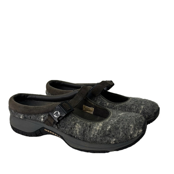 Merrell Grey and Black Women's Slip-on Mary Jane Shoes - Picture 1 of 12